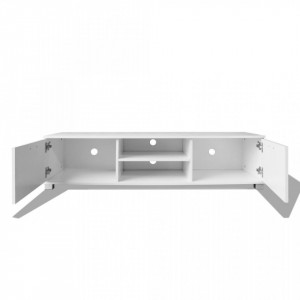 Comoda TV, alb extralucios, 140 x 40,3 x 34,7 cm - V243043V - Img 4