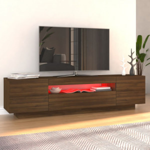 Comodă TV cu lumini LED, stejar maro, 160x35x40 cm - V815728V - Img 4