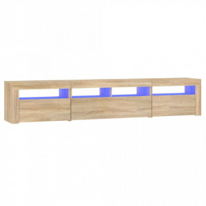Comodă TV cu lumini LED, stejar sonoma, 210x35x40 cm - V3152732V