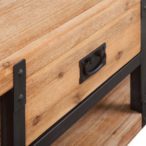 Comoda TV din lemn masiv de acacia 140 x 40 x 45 cm - V243913V - Img 4