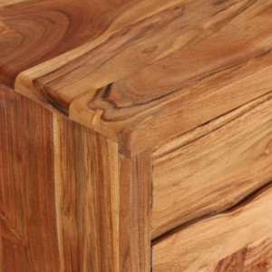 Comoda TV din lemn masiv de acacia, usi sculptate, 117x30x40 cm - V244973V - Img 2