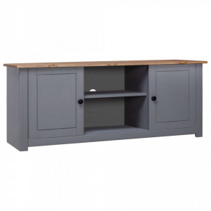 Comodă TV, gri, 120x40x50 cm, lemn masiv de pin, gama Panama - V282671V - Img 2