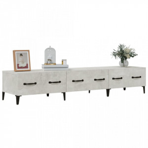 Comodă TV, gri beton, 150x34,5x30 cm, lemn prelucrat - V812649V - Img 4