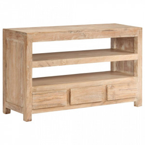 Comodă TV, lemn masiv de acacia, 90 x 30 x 55 cm, maro deschis - V246103V - Img 2