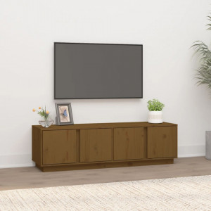 Comodă TV, maro miere, 140x40x40 cm, lemn masiv de pin - V814462V - Img 2