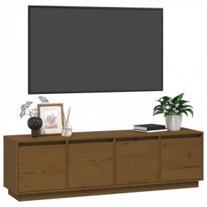 Comodă TV, maro miere, 156x37x45 cm, lemn masiv de pin - V814397V - Img 4