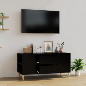 Comodă TV, negru, 102x44,5x50 cm, lemn prelucrat - V819597V - Img 2
