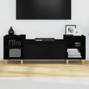 Comodă TV, negru, 160x35x55 cm, lemn prelucrat - V821189V - Img 3