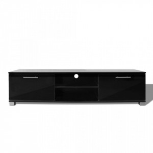 Comoda TV, negru extralucios, 120 x 40,3 x 34,7 cm - V243042V - Img 3