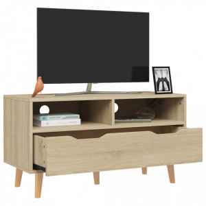 Comodă TV, stejar sonoma, 90x40x48,5 cm, lemn prelucrat - V326780V - Img 3