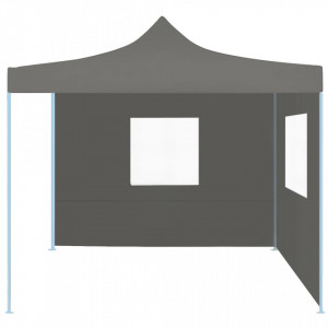 Cort de petrecere pliabil cu 2 pereți, antracit, 2 x 2 m, oțel - V48884V