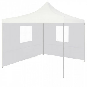 Cort de petrecere pliabil cu 2 pereți laterali, alb, 2x2m, oțel - V48887V - Img 2
