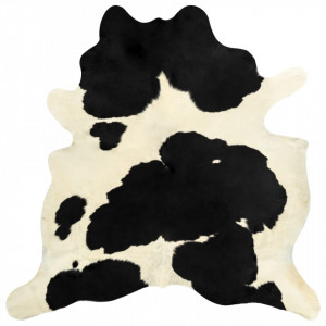 Covor din piele de vita, negru si alb, 150x170 cm - V284343V - Img 2