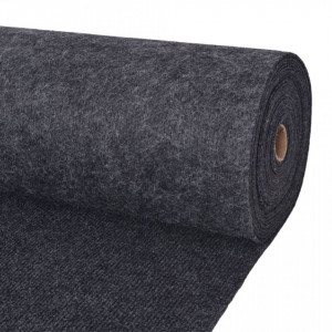 Covor pentru expozitii striat, antracit, 1,6 x 15 m - V287669V