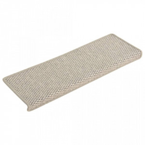 Covorașe autoadezive scări, 15 buc., argintiu, 65x25 cm, sisal - V326883V