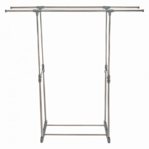 Cuier cu 2 rafturi, 74-172x41x80-157 cm, crom și gri - TP275021 - Img 16