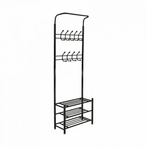 Cuier hol metalic, negru, 66x30x190 cm - TP234463 - Img 11