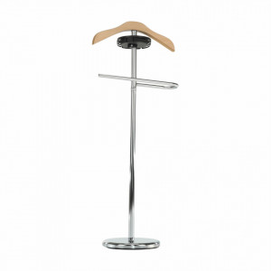 Cuier, suport haine, 46x28x110 cm, argintiu şi maro - TP6062 - Img 8