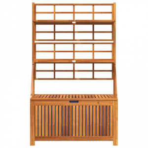 Cutie de depozitare cu spalier, 99x50x160 cm, lemn masiv acacia - V318760V - Img 4