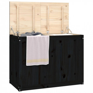 Cutie de rufe, negru, 88,5x44x66 cm, lemn masiv de pin - V823573V - Img 4