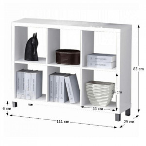 Dulap biblioraft, alb, 111x29x83 cm - TP69940 - Img 5