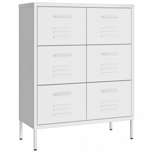 Dulap cu sertare, alb, 80x35x101,5 cm, oțel - V336152V