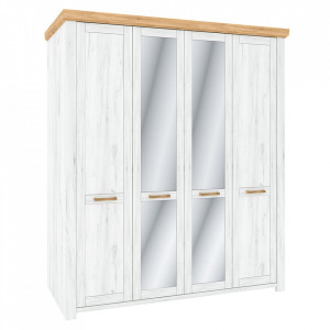 Dulap cu spaţiu pt. umeraşe Q, culoarea stejar craft auriu și culoarea stejar craft alb - TP264015