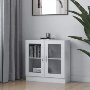 Dulap cu vitrina, alb, 82,5 x 30,5 x 80 cm, PAL - V802741V