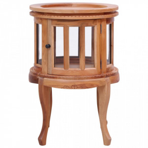Dulap cu vitrina, natural, 50x50x76 cm, lemn masiv de mahon - V283844V - Img 2