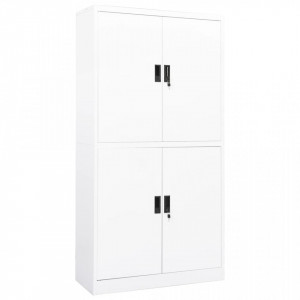 Dulap de birou, alb, 90x40x180 cm, oțel - V335942V - Img 2