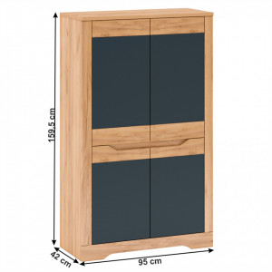 Dulap I, culoarea stejar craft auriu și gri grafit - TP264045 - Img 2