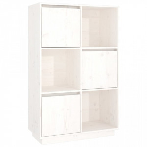 Dulap înalt, alb, 74x35x117 cm, lemn masiv de pin - V814365V - Img 1