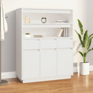Dulap înalt, alb, 89x40x116,5 cm, lemn masiv de pin - V818216V - Img 2