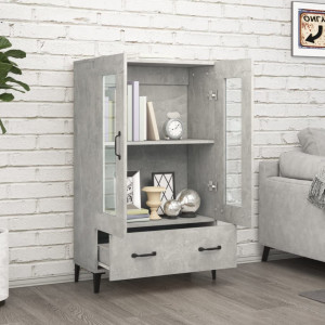 Dulap înalt, gri beton, 70x31x115 cm, lemn compozit - V812559V - Img 3