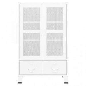 Dulap industrial de depozitare, alb, 70x40x115 cm, metal - V339622V - Img 3
