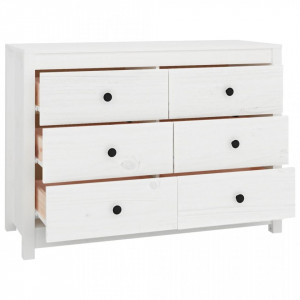 Dulap lateral, alb, 100x40x72 cm, lemn masiv de pin - V821765V - Img 3