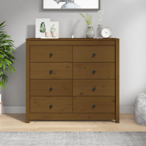 Dulap lateral, maro miere, 100x40x90 cm, lemn masiv de pin - V821772V - Img 2