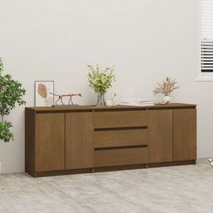 Dulap lateral, maro miere, 180x36x65 cm, lemn masiv de pin - V3094296V - Img 2