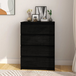 Dulap lateral, negru, 60x36x84 cm, lemn masiv de pin - V808107V - Img 2