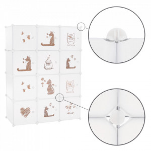 Dulap modular pentru copii, model alb și maro pentru copii - TP288140 - Img 16