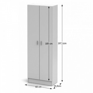 Dulap, pantofar, alb, 68x197x34 cm - TP96822 - Img 5
