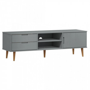 Dulap TV , gri, 158x40x49 cm, lemn masiv de pin - V350536V