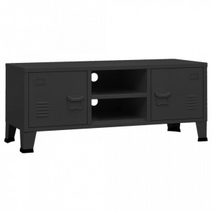 Dulap TV industrial, negru, 105x35x42 cm, metal - V339618V