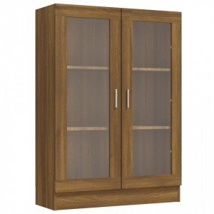 Dulap vitrină, stejar maro, 82,5x30,5x115 cm, lemn prelucrat - V815620V