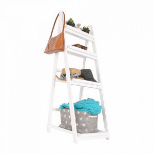 Etajeră multifuncţională, albă, lemn masiv - TP273595 - Img 10