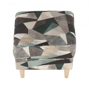 Fotoliu cu taburet, material maro-verde cu modele - TP211110 - Img 12
