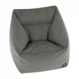 Fotoliu tip sac, material textil gri, 80x80x80 cm - TP258199 - Img 10