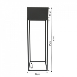 Ghiveci de flori din metal multifuncţional, gri închis - TP237380 - Img 18