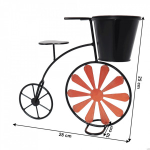 Ghiveci RETRO în formă de bicicletă, vişiniu / negru - TP285300 - Img 2