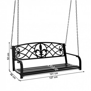 Leagăn metalic de grădină, negru, 127 cm - TP276423 - Img 16